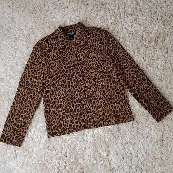 BRIGGS NEW YORK Vintage Leopard Print Blazer Jacket - Picture 2 of 5